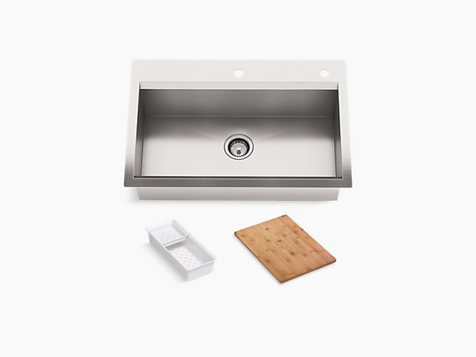 Kohler Cater Accessorized Kitchen Sink NEW OPEN BOX #2 0850 